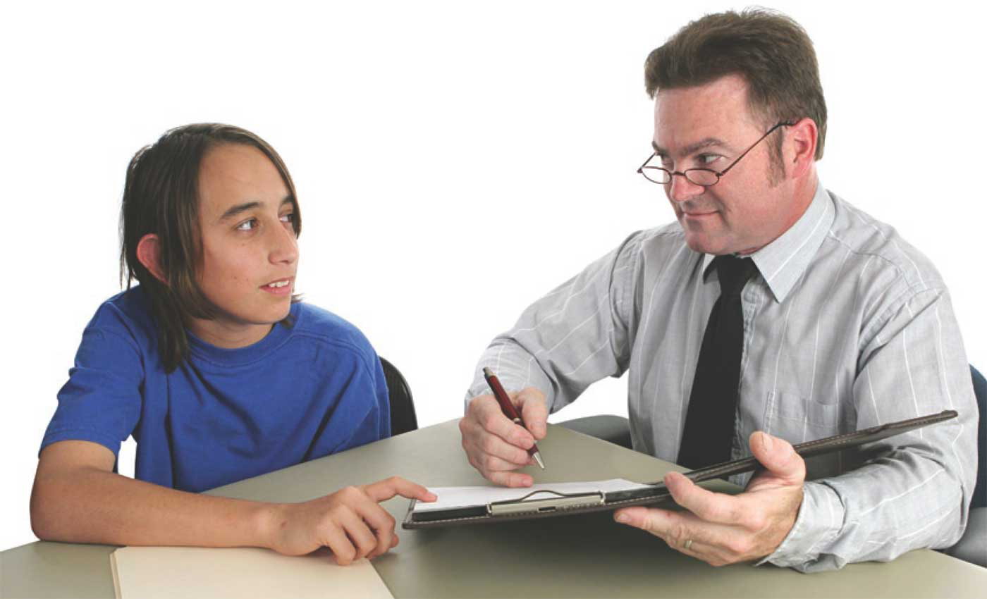 Student and High School Guidance Counselor