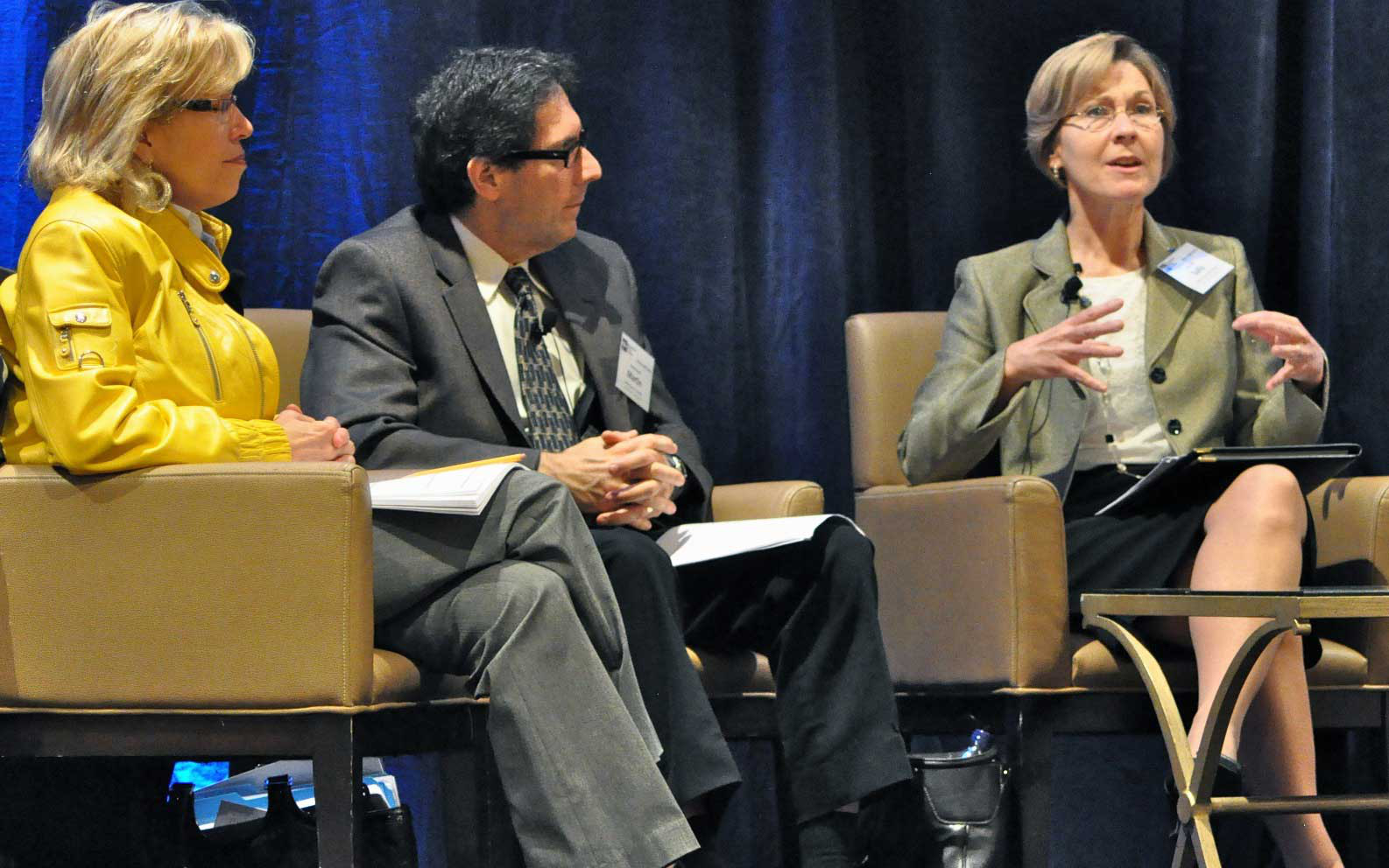 Panelists Jane West, Martin Gould, and Sally Scott