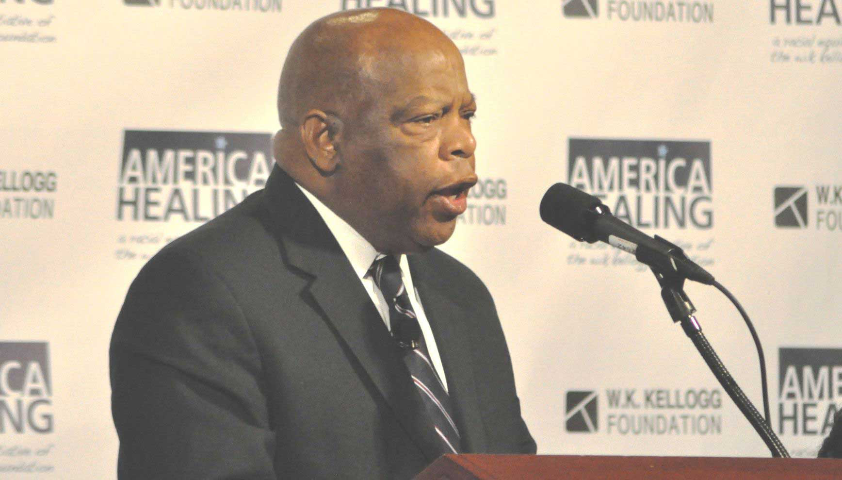 U.S. Congressman John Lewis, D-Ga., spoke at the &ldquo;America Healing&rdquo; initiative launch in Washington, D.C. (photo by Arelis Hernandez)
