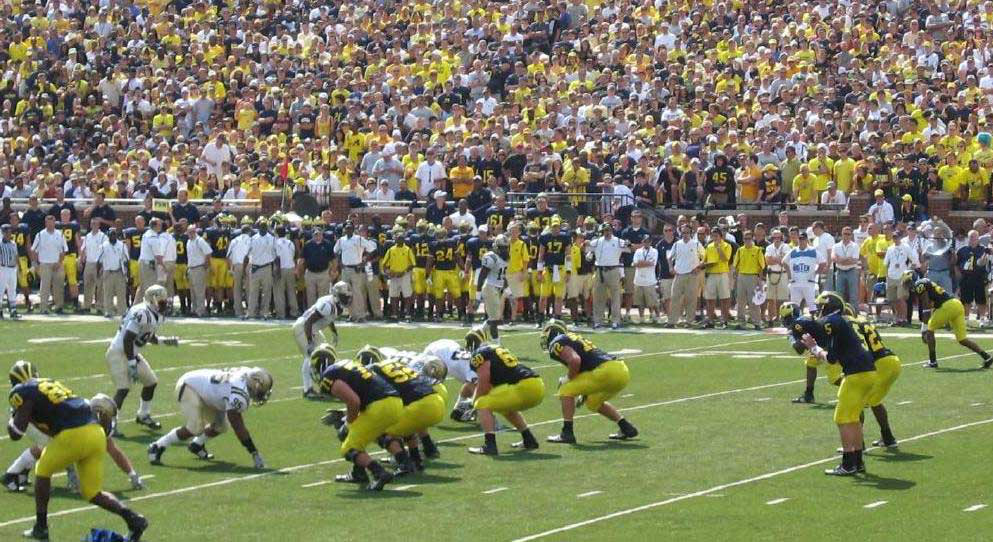 The Michigan Wolverines played the Western Michigan Broncos in September 2009. (photo by Flickr user bigge151)