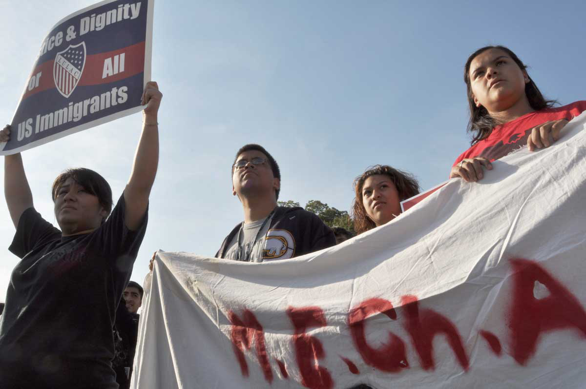 Members of Georgetown University&rsquo;s MEChA organization