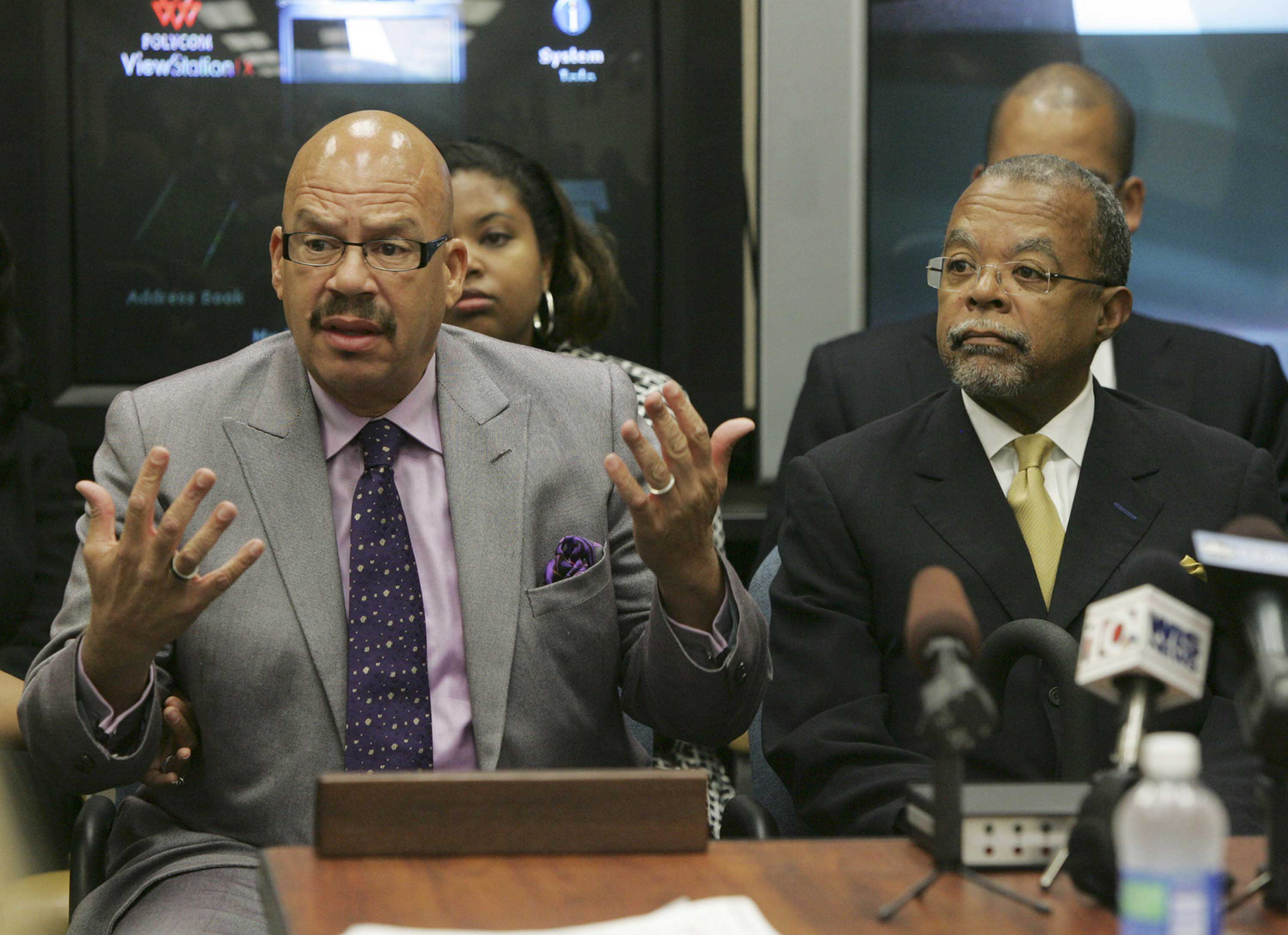Tom Joyner and Dr. Henry Louis Gates, Jr. at hearing