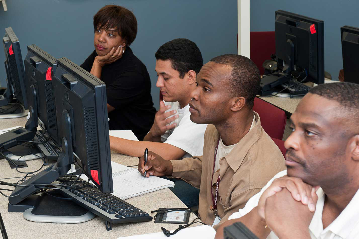 These students are among the inaugural class taking courses related to the Maritime Transportation Management and Security degree program at Texas Southern University.