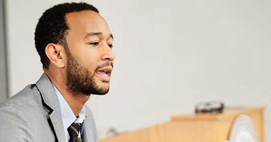 Musician John Legend addressed Howard University students on Wednesday and in early October. (photo courtesy of Howard University)