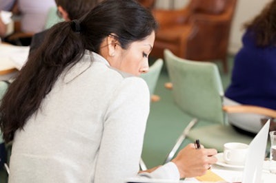 Kimberly Reyes, a third-year Ph.D. student in higher education at the University of Michigan, engaged in work at the Salzburg Global Seminar “Students at the Margins and the Institutions that Serve Them” which wrapped up yesterday in Salzburg, Austria. Photo Credit: Salzburg Global Seminar/Ela Grieshaber