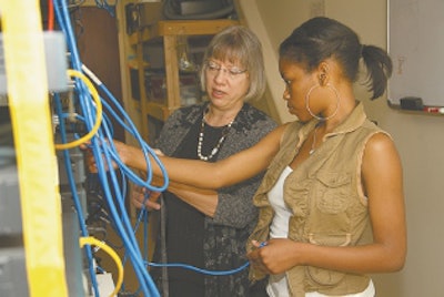 Pamela Silvers, left, primary investigator and chair of business computer technologies, said women often “don’t picture themselves as being in a technology or engineering profession.”