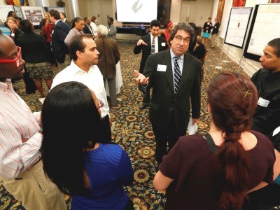 Students and a professor in the Fisk-Vanderbilt Masters-to-PhD Bridge Program in 2014. (Photo courtesy of Vanderbilt University)
