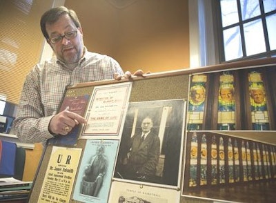 Dr. Michael Zogry found that basketball inventor James Naismith used the sport as vehicle to build Christian character in young men. (Photo by Richard Gwin)