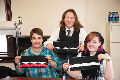 Pictured are students involved in learning Miami Tribe traditional ribbonwork. (Photo courtesy of Myaamia Center/Miami University)