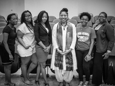 Dr. Keshia Abraham, third from right, stands with a group of women who discovered their heritage through AfricanAncestry.com (Photo courtesy of Florida Memorial University)
