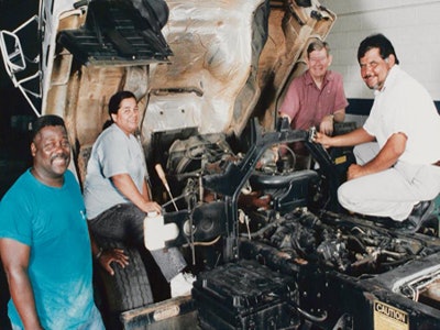 St. Philip’s College students and faculty work on some diesel engines.