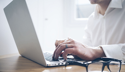 businessman working on laptop