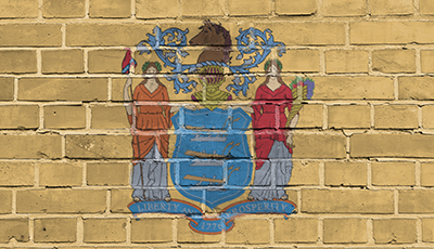 US States Concept: New Jersey Flag Wall Background Texture