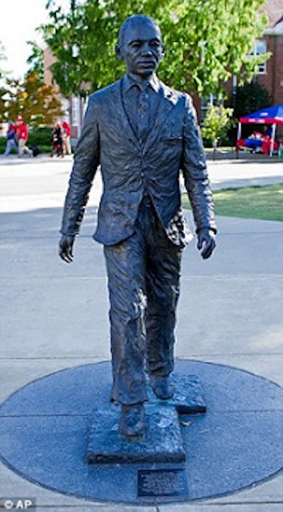 Statue of Meredith on Ole Miss campus.