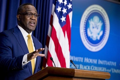 Johnathan Holifield, executive director of the White House Initiative on HBCUs, speaking at the annual conference.