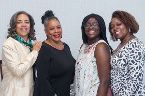 Left-Right: Cheryl Bascomb, Laurel J. Richie, Monik Whitney Walters and Dr. Adrienne T. Lotson