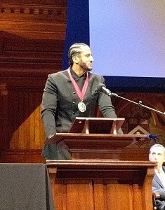 Colin Kaepernick at the awards ceremony (Photo credit: Gary Washburn)