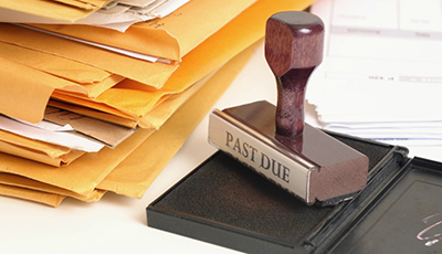 Past Due rubber stamp