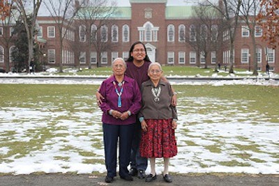 Jason Curley with his two Grandmothers