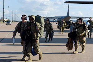 military return from deployment to see families