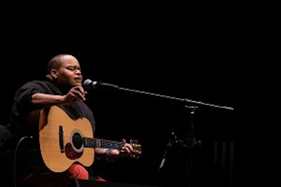 Toshi Reagon performing during the Bonnie Jean Kelly and Joan Kelly Distinguished Visiting Scholar Lecture. (Credit: Rebecca Slater by Rebecca Studios)