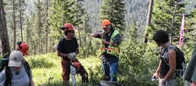 Salish Kootenai College forestry program professor and students