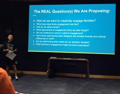 Pitt doctoral student Ariana Brazier presenting a session.