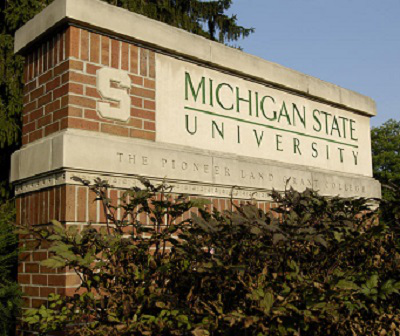 MSU Sign at the Bogue Street Entrance on a August Summer day