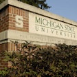 MSU Sign at the Bogue Street Entrance on a August Summer day