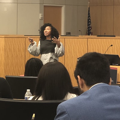 Teria M. Thornton of AccessLex Institute talks to Summit participants about financing a law school education.