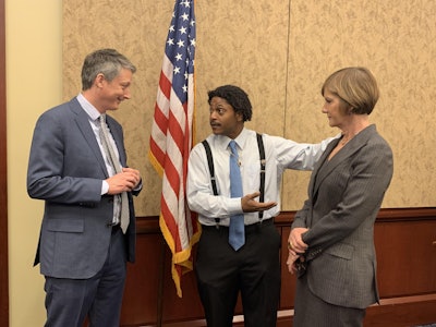 James Kvaal (left) Kendrick Harrison (middle) and Rep. Susie Lee (D-Nev.).
