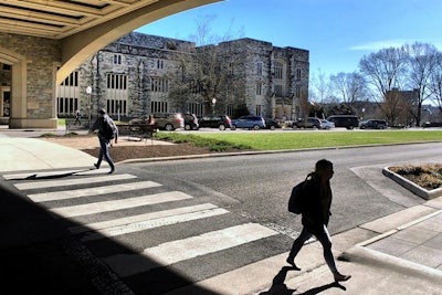 Students Walk Beneath Torgersen Bridge Photo By Ray Meese For Virginia Tech
