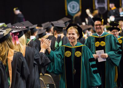 President at graduation