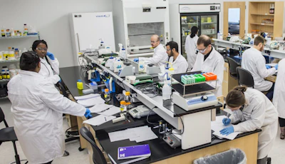 Students in the MC Immunology Lab learn Current Good Laboratory Practices (cGLP).