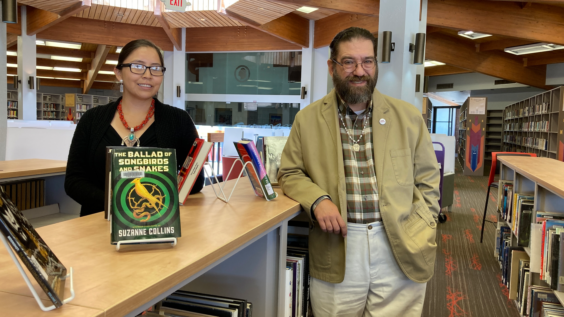Diné College Library Faculty in Refurbished Library