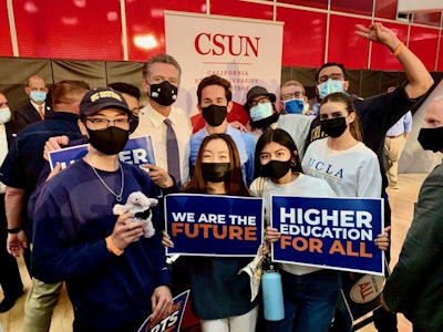 California Governor Gavin Newsom signed package of higher education bills.