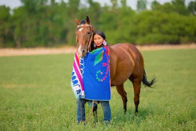Winning design by Little Big Horn College student Deshawna Anderson for Pendleton and The American Indian College Fund competition pays homage to the lost MMIP