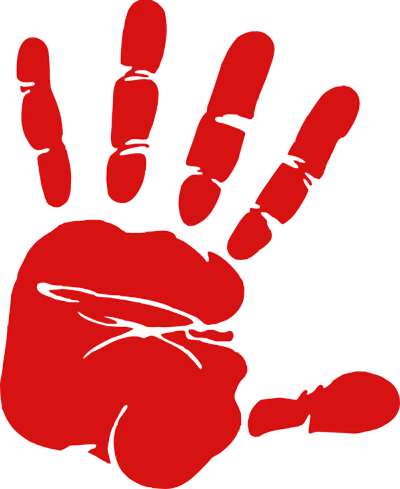 A red handprint, the symbol for MMIP