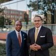 Morgan State University President Dr. David K. Wilson, left, and UMBC President Dr. Freeman Hrabowski, right.