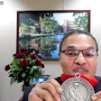 Dr. Freeman A. Hrabowski III with his Dr. John Hope Franklin medallion at Tuesday's virtual ceremony.