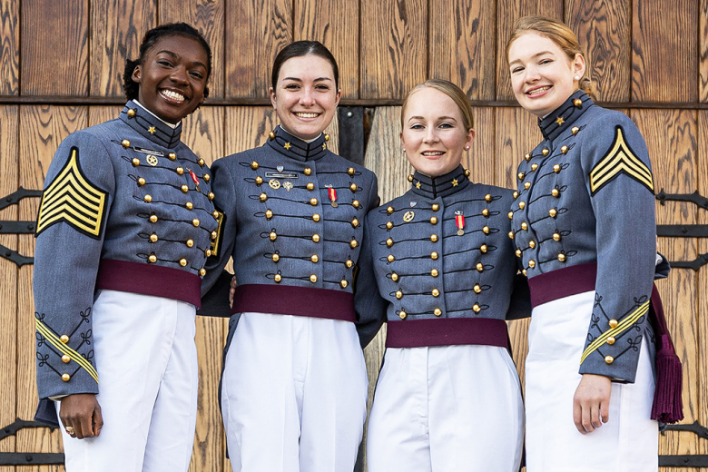(From left to right) Class of 2022 Cadets Hannah Blakey, Holland Pratt, Veronica Lucian and Krista Flinkstrom.