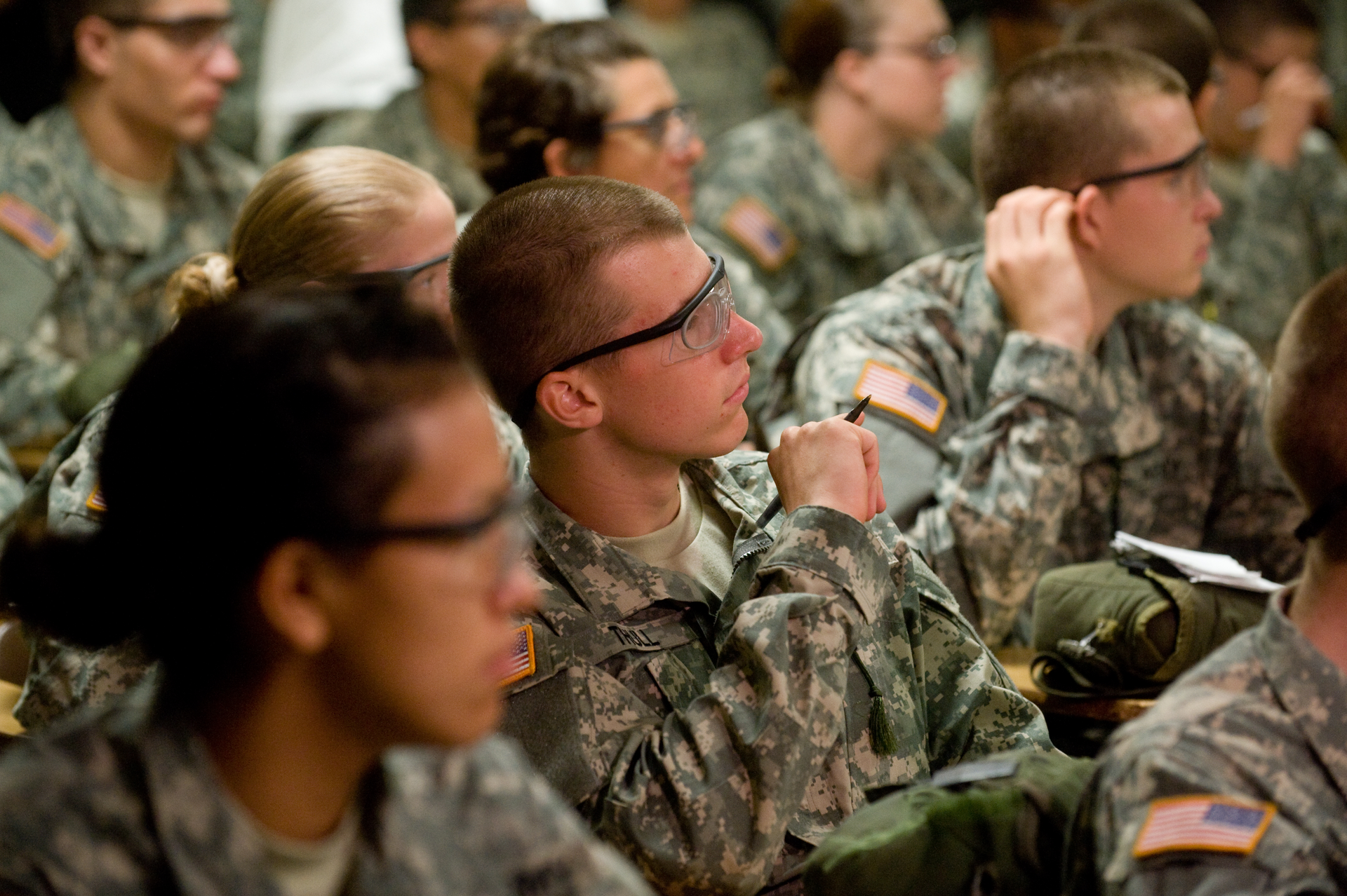 Basic training students participate in the Army's Battlemind training at Fort Jackson, S.C.