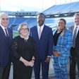 L-R: UK President Eli Capilouto, UK CAFE Dean Nancy Cox, Jim Coleman, UK Associate Dean of Diversity, Equity and Inclusion Mia Farrell and Kentucky Commissioner of Agriculture Ryan Quarles