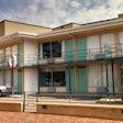 The Lorraine Motel, with a wreath placed over the site of Rev. Dr. Martin Luther King Jr.'s assassination.