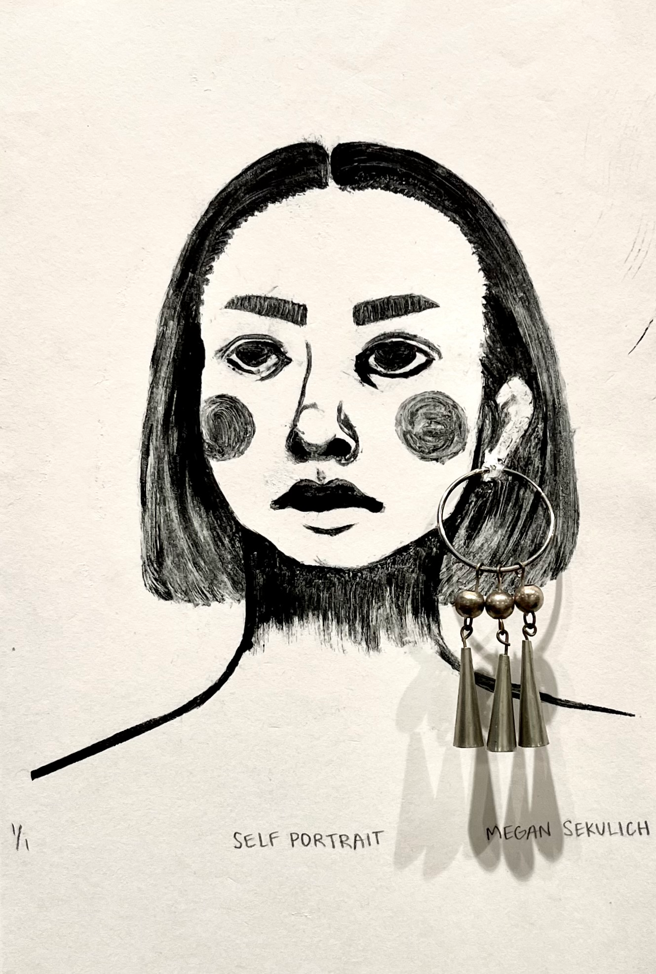 A self-portrait by Megan Sekulich, a student at Miami University in Ohio through the Myaamia Heritage Award Program