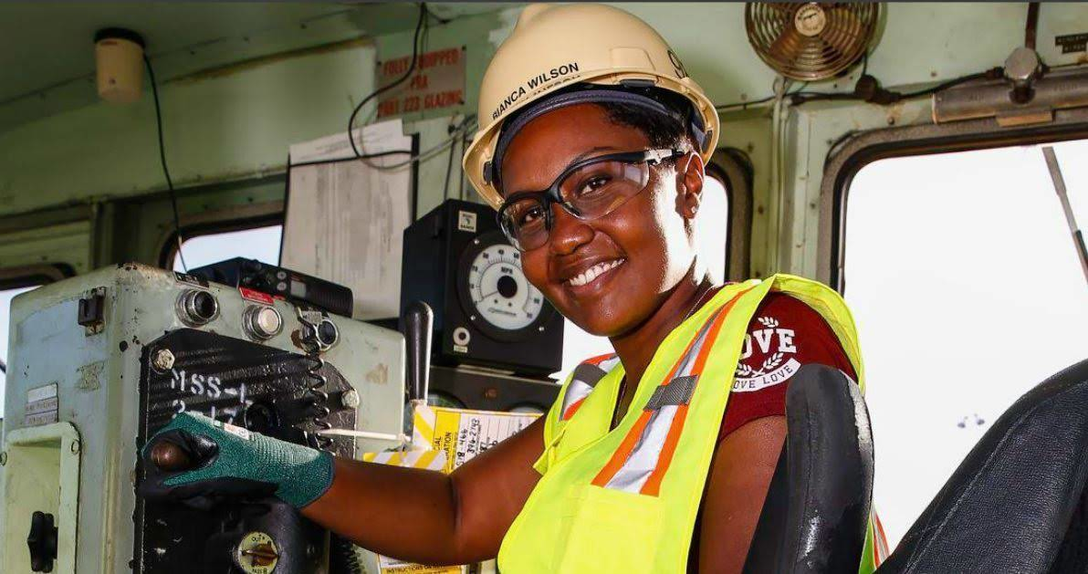 Companies and community colleges are partnering to train future STEM-field workers like Bianca Wilson, shown at the Norfolk Naval Shipyard.