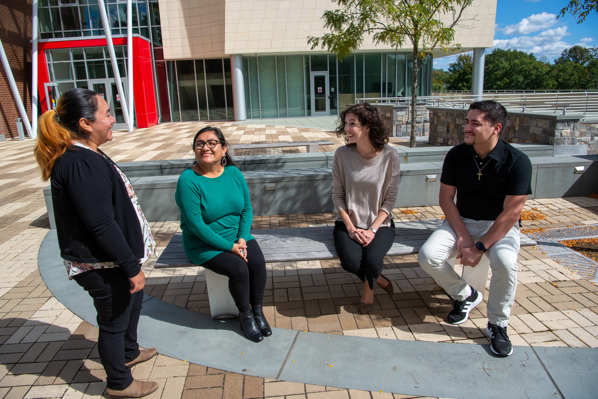 Dr. Sofia Pendley, second from right, is with representatives of the community-based organization Make the Road Connecticut. Photo Credit: Sacred Heart University