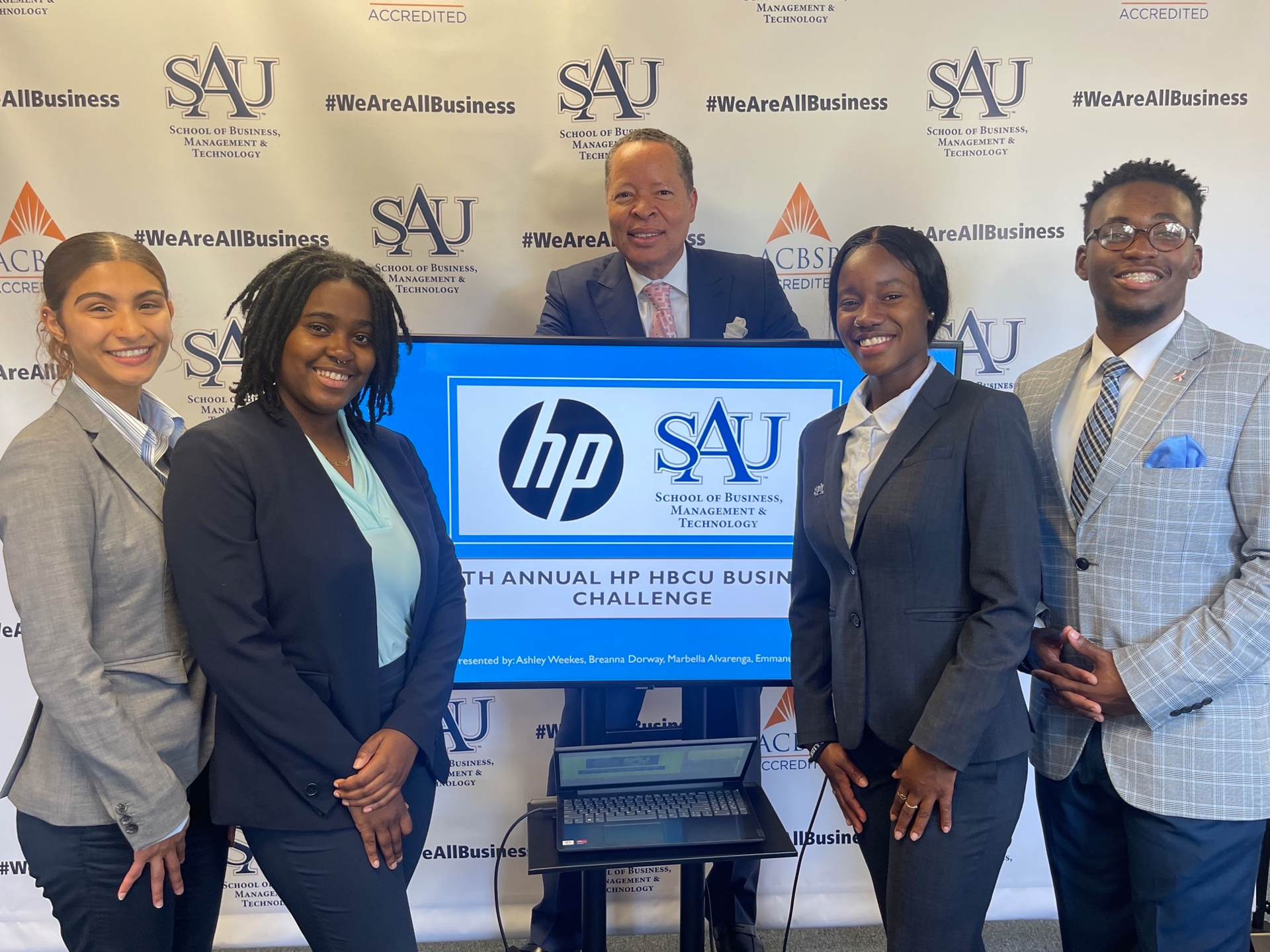 Marbella Alvarenga, Breanna Dorway, Dr. Van Sapp, Ashley Weekes, and Emmanuel Bryant