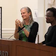 Dr. Janet Jakobsen, left, is with Dr. Tina Campt, who served as director of the Barnard Center for Research on Women (BCRW) following Jakobsen's 15-year stint as director between 2000 and 2015.