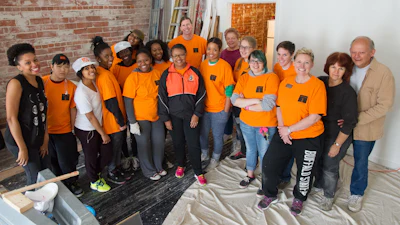 Dr. Katherine Conway-Turner, center, takes part in the 2014 Inaugural Bengals Dare to Care Day.